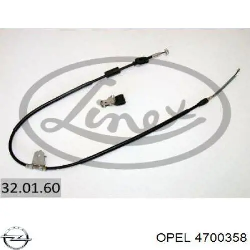 4700358 Opel cable de freno de mano trasero izquierdo