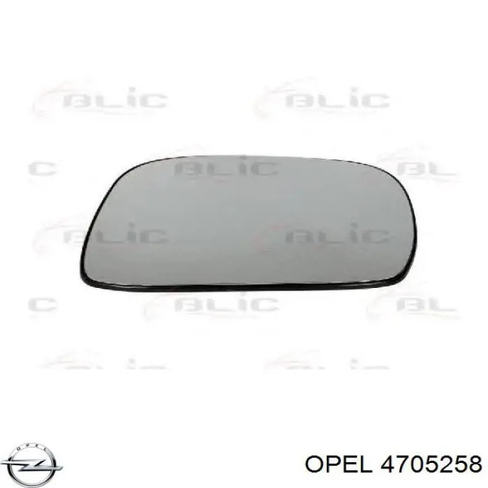 4705258 Opel cristal de espejo retrovisor exterior derecho