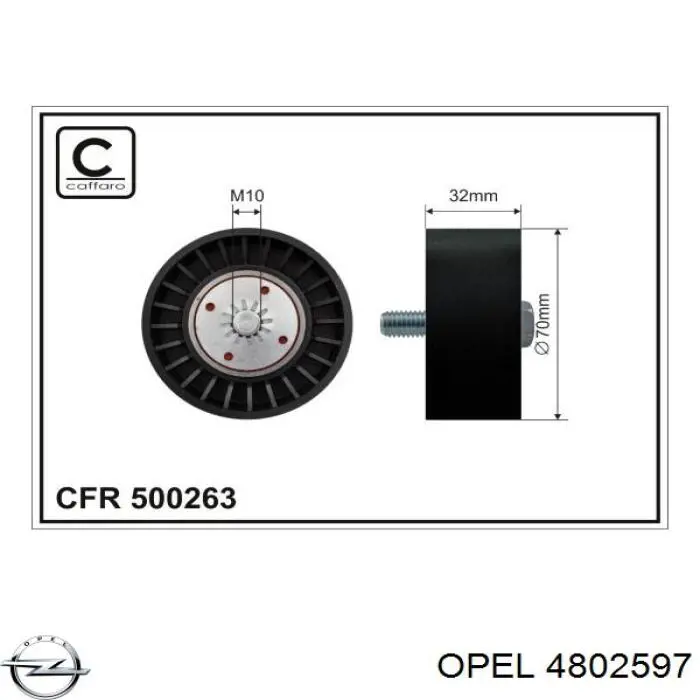 4802597 Opel polea inversión / guía, correa poli v