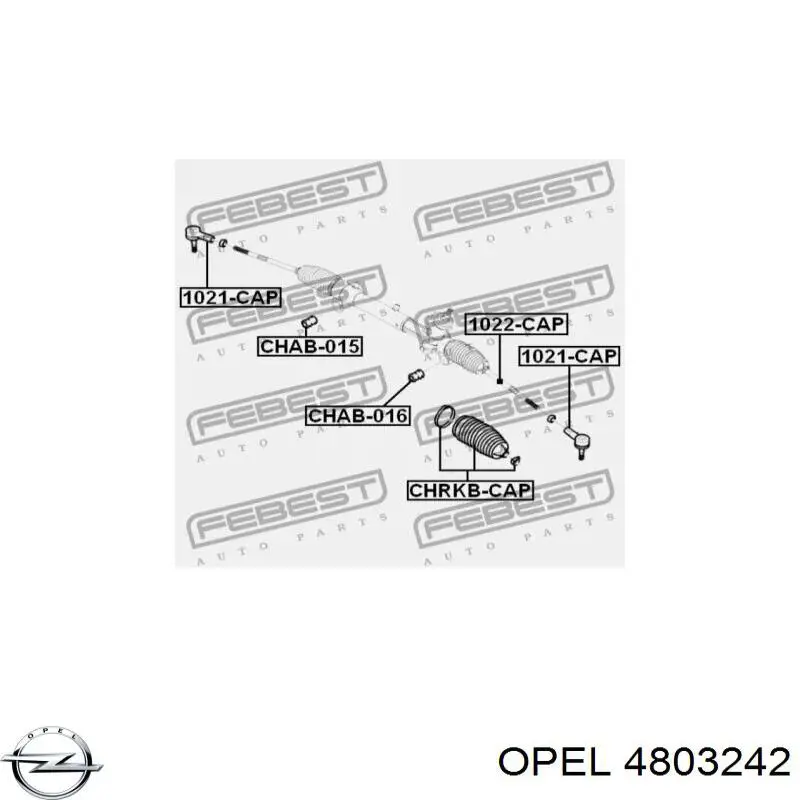 4803242 Opel suspensión, mecanismo de dirección derecha