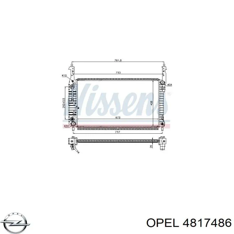 4817486 Opel radiador