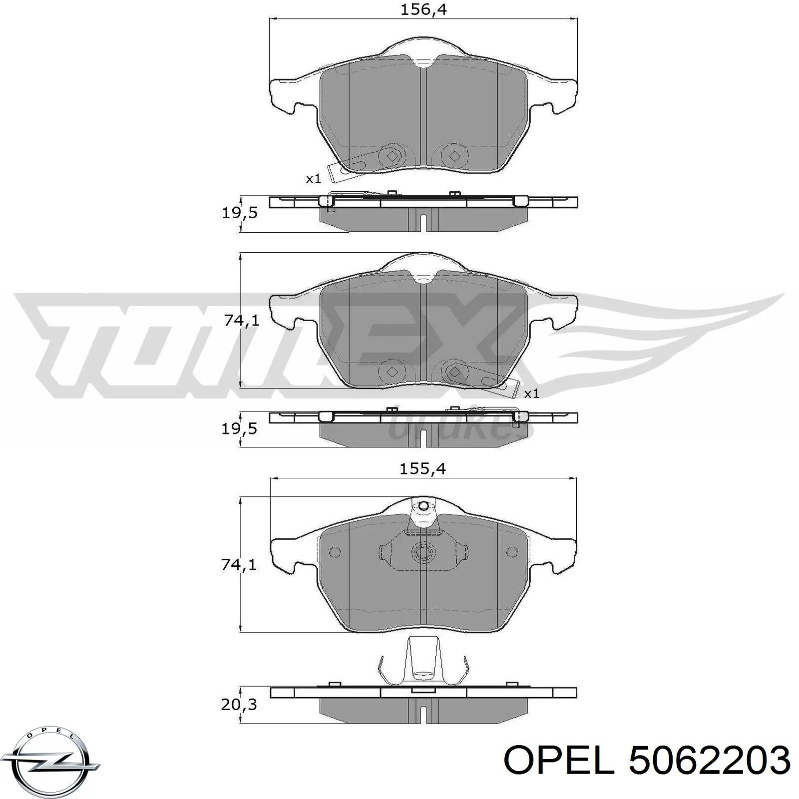 5062203 Opel pastillas de freno delanteras