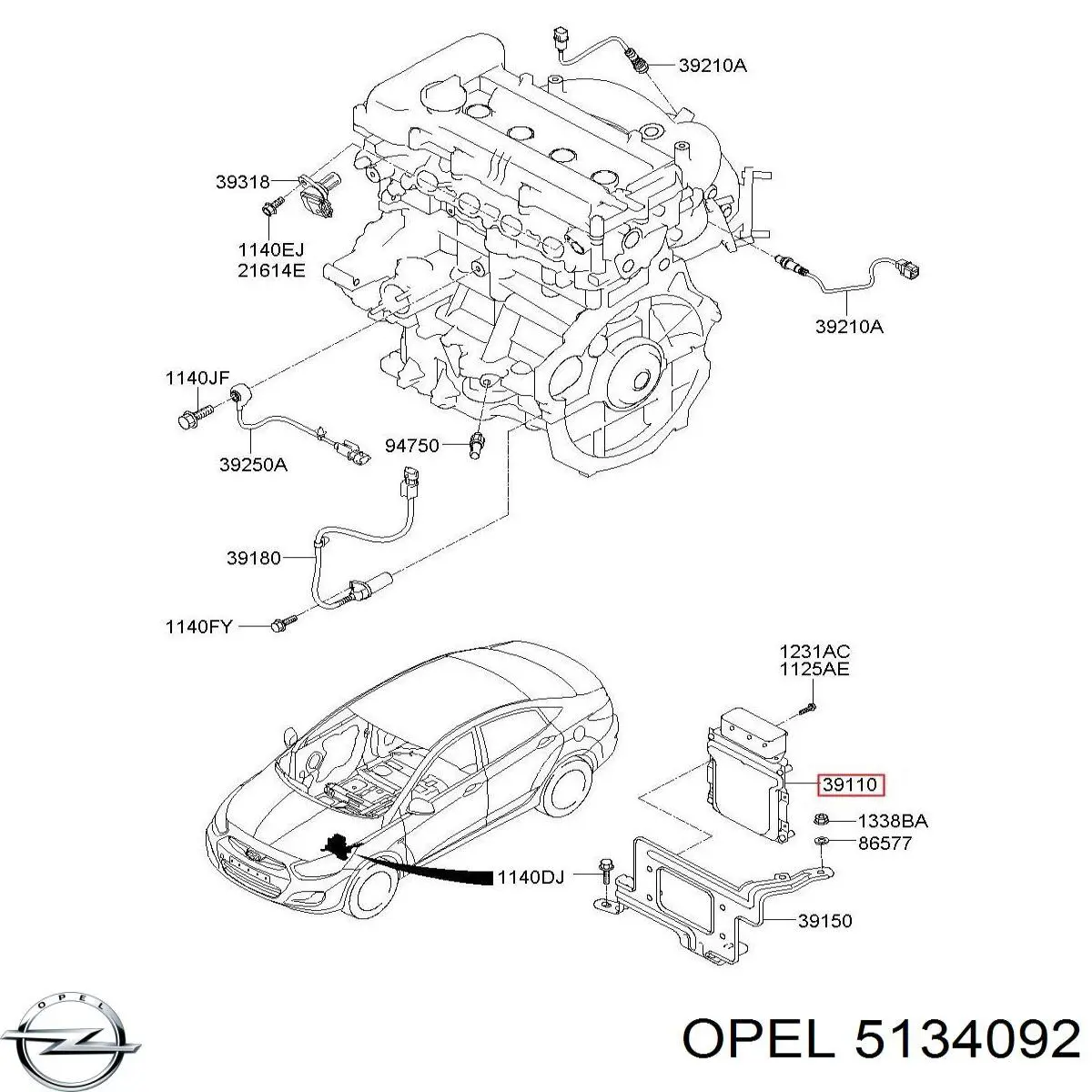 5134092 Opel cerradura de puerta delantera derecha