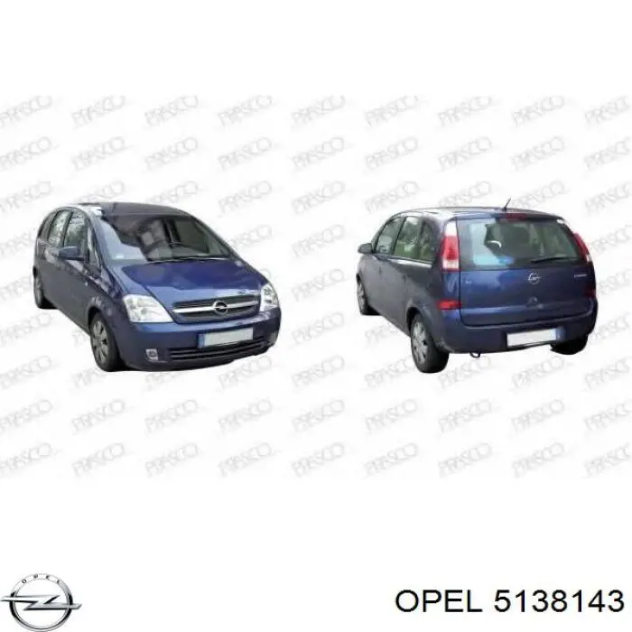 5138143 Opel tirador de puerta exterior trasero derecho