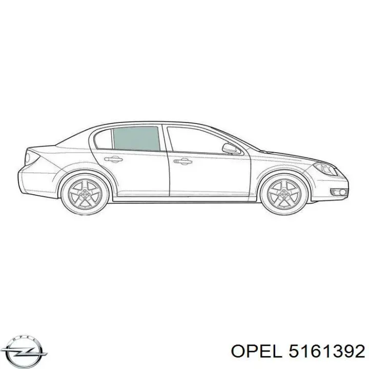 5161392 Opel luna de puerta trasera derecha