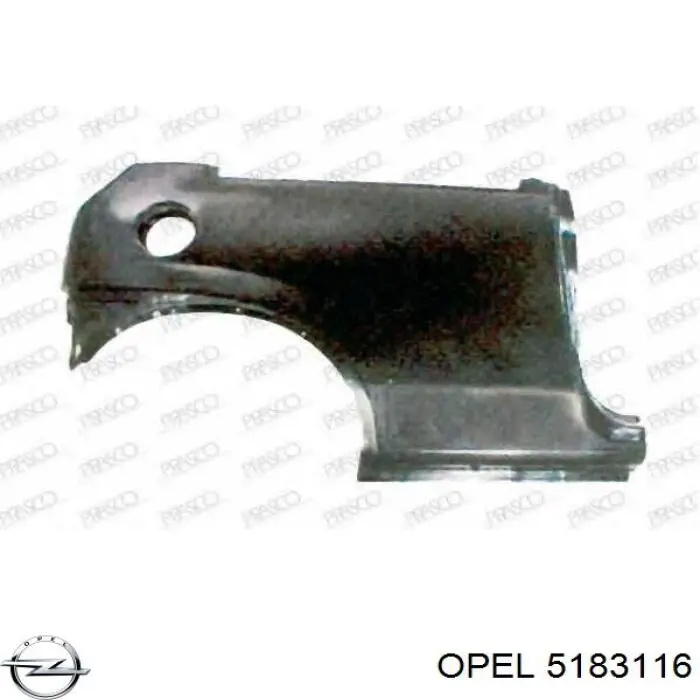 5183116 Opel guardabarros trasero izquierdo