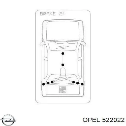 522022 Opel cable de freno de mano trasero derecho/izquierdo