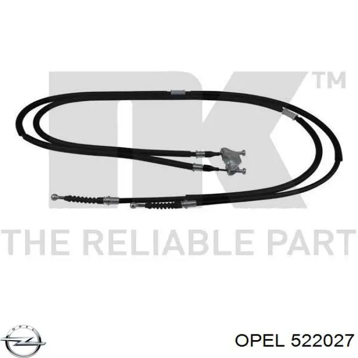 522027 Opel cable de freno de mano trasero derecho/izquierdo