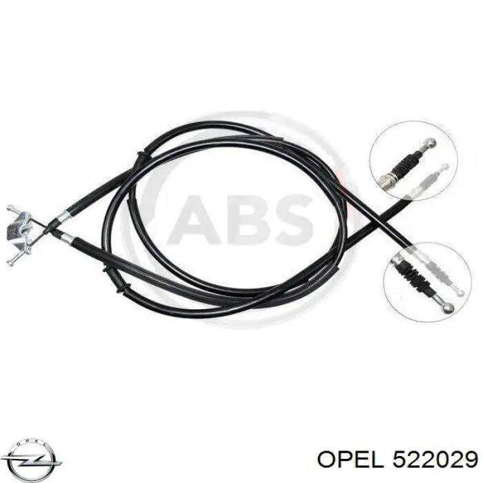 522029 Opel cable de freno de mano trasero derecho/izquierdo