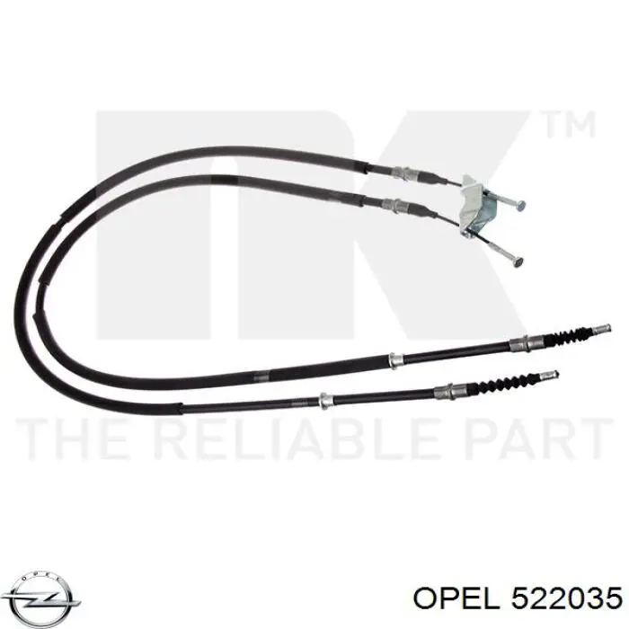 522035 Opel cable de freno de mano trasero derecho/izquierdo