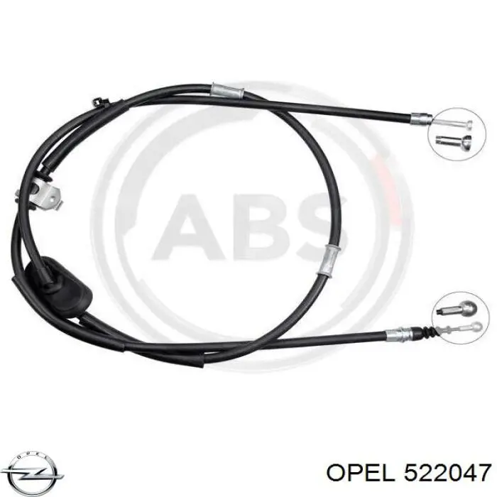 522047 Opel cable de freno de mano trasero derecho/izquierdo