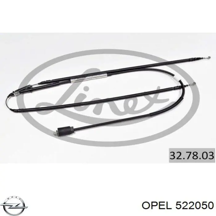 5 22 050 Opel cable de freno de mano trasero derecho/izquierdo