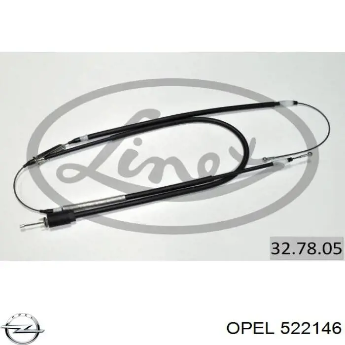 522146 Opel cable de freno de mano, kit de coche