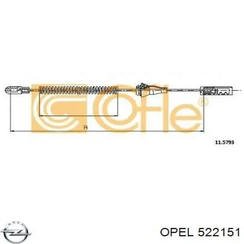 522151 Opel cable de freno de mano trasero derecho/izquierdo