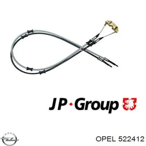 522412 Opel cable de freno de mano trasero derecho/izquierdo