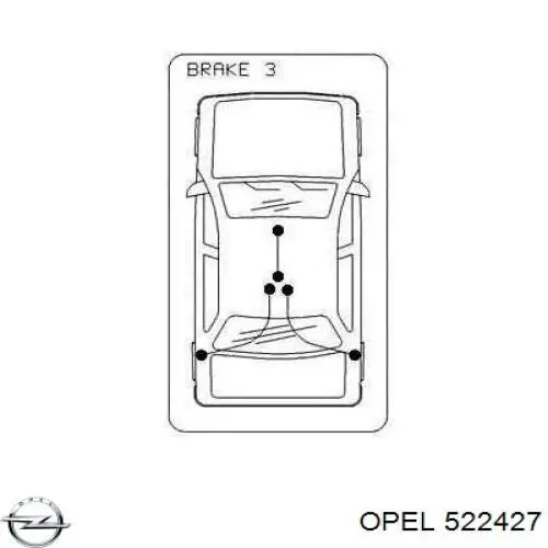 522427 Opel cable de freno de mano trasero izquierdo