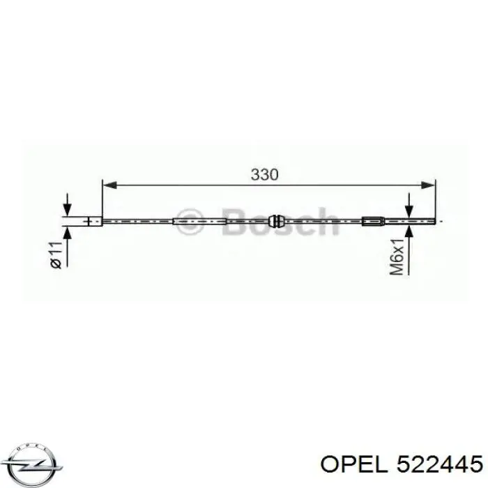 522445 Opel cable de freno de mano delantero