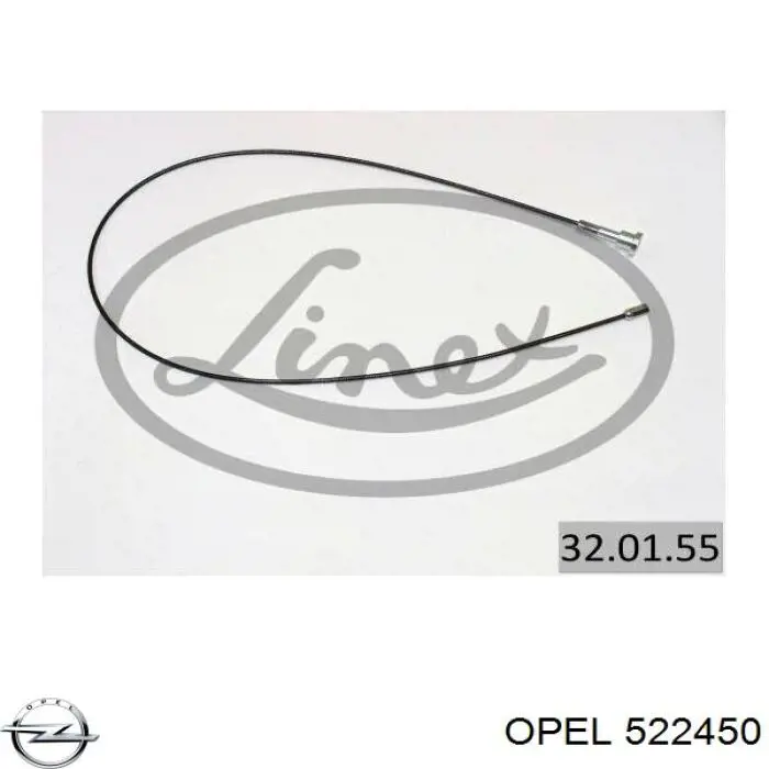 Comprar 522450 Opel Cable de freno de mano trasero derecho/izquierdo