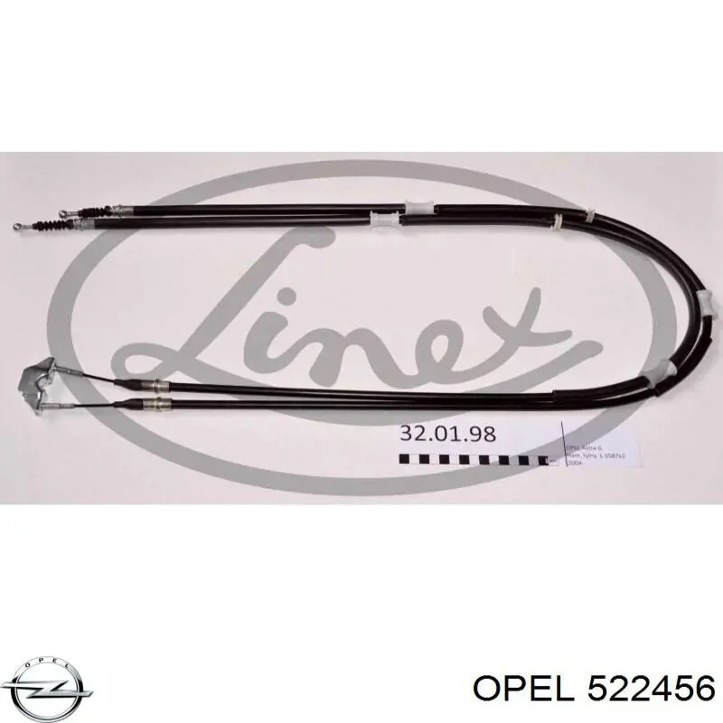 522456 Opel cable de freno de mano trasero derecho/izquierdo