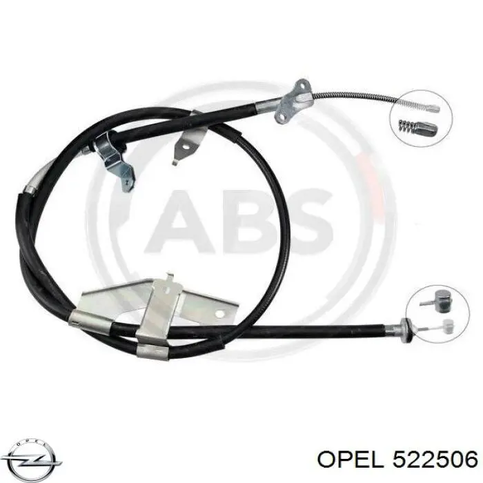 522506 Opel cable de freno de mano trasero derecho