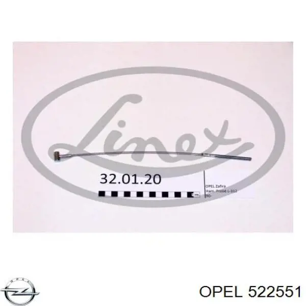 522551 Opel cable de freno de mano delantero