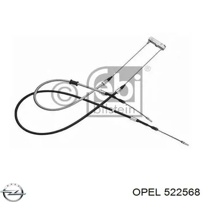 522568 Opel cable de freno de mano trasero derecho/izquierdo