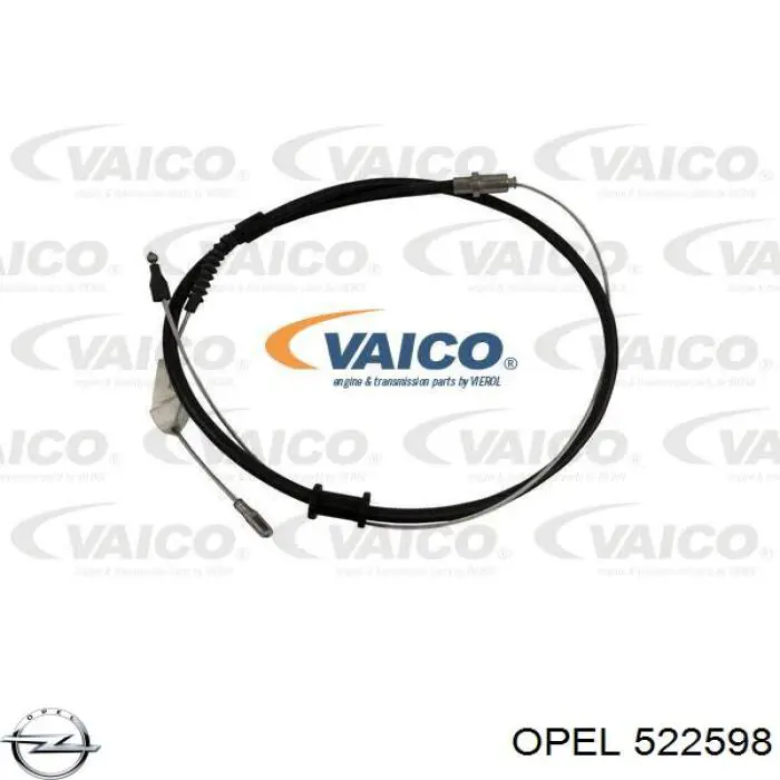 522598 Opel cable de freno de mano trasero derecho