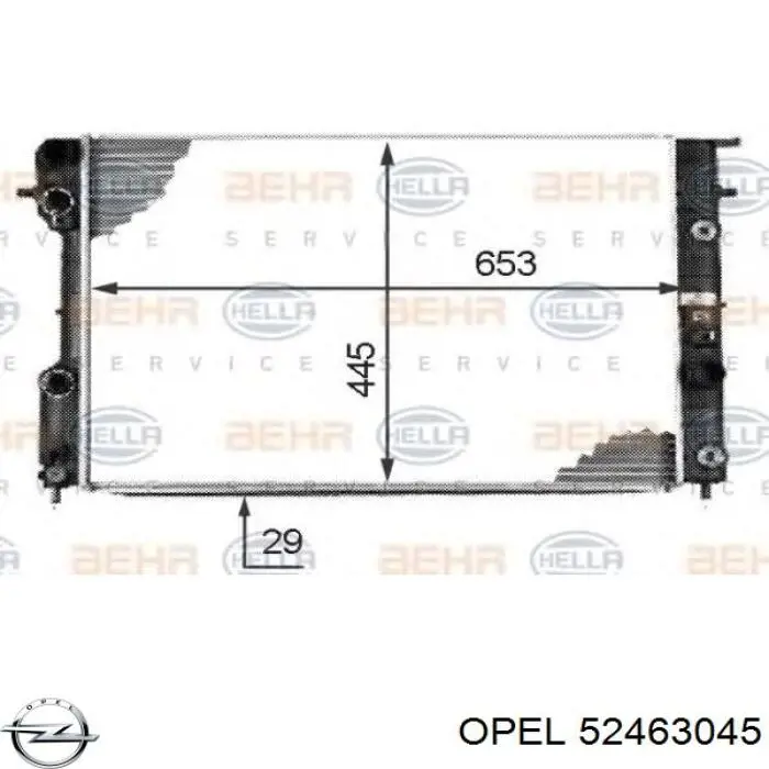 52463045 Opel radiador refrigeración del motor