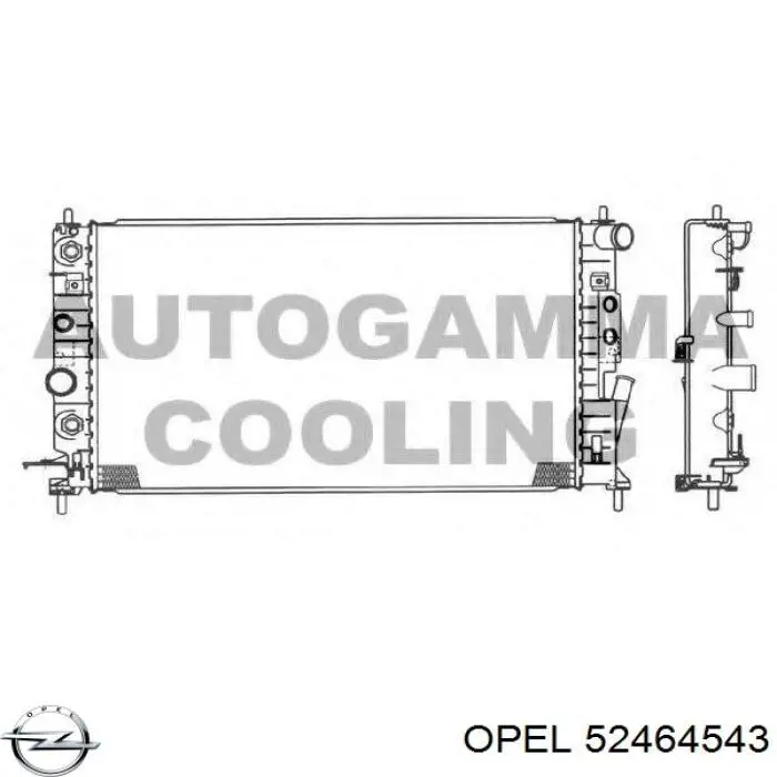 52464543 Opel radiador refrigeración del motor