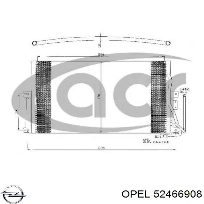 52466908 Opel condensador aire acondicionado