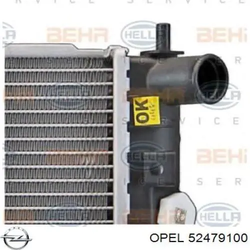 52479100 Opel radiador refrigeración del motor