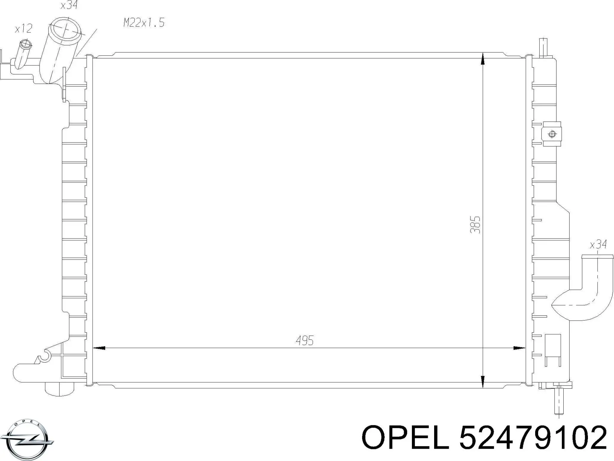 52479102 Opel radiador