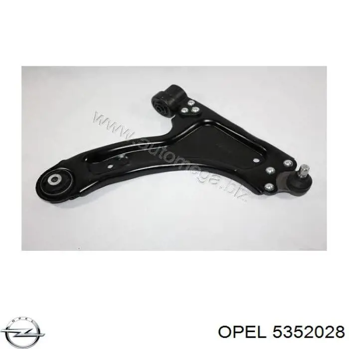 Brazo inferior derecho de la suspensión delantera 5352028 Opel