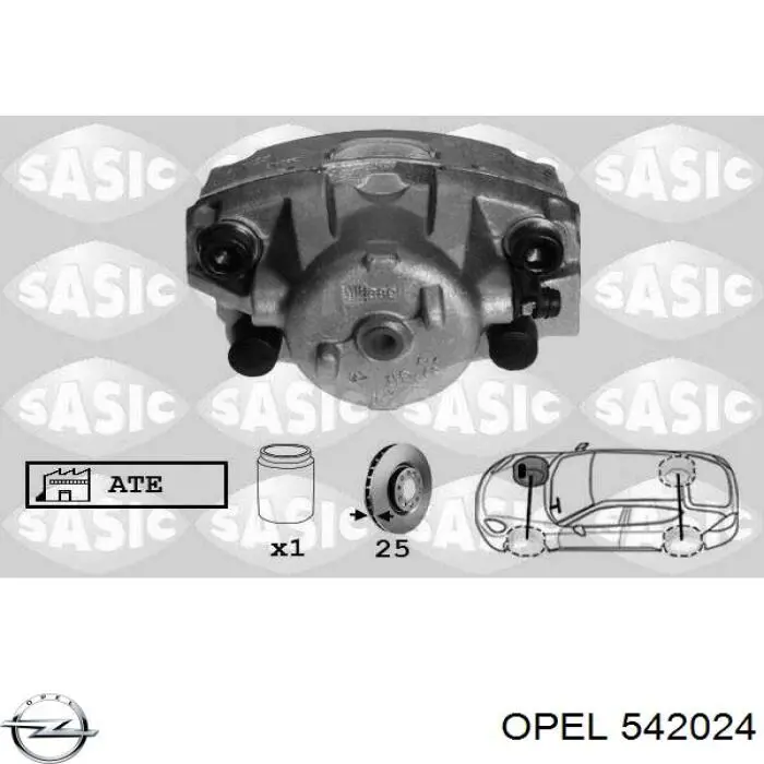 542024 Opel pinza de freno delantera derecha