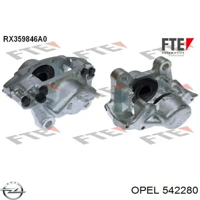 Pinza de freno trasera derecha 542280 Opel