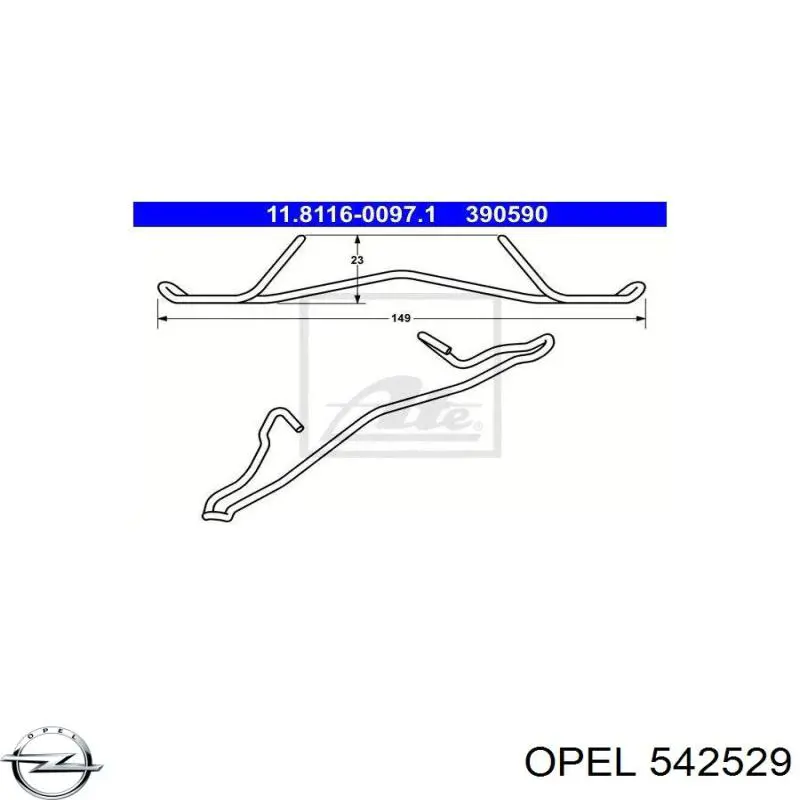 542529 Opel pinza de cierre