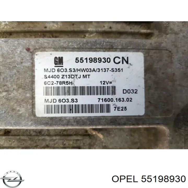 Unidad de control del motor  Opel 55198930 precio, desde 442,86 EUR