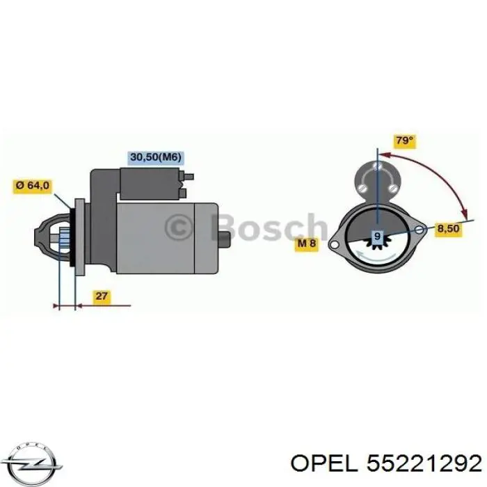 55221292 Opel motor de arranque