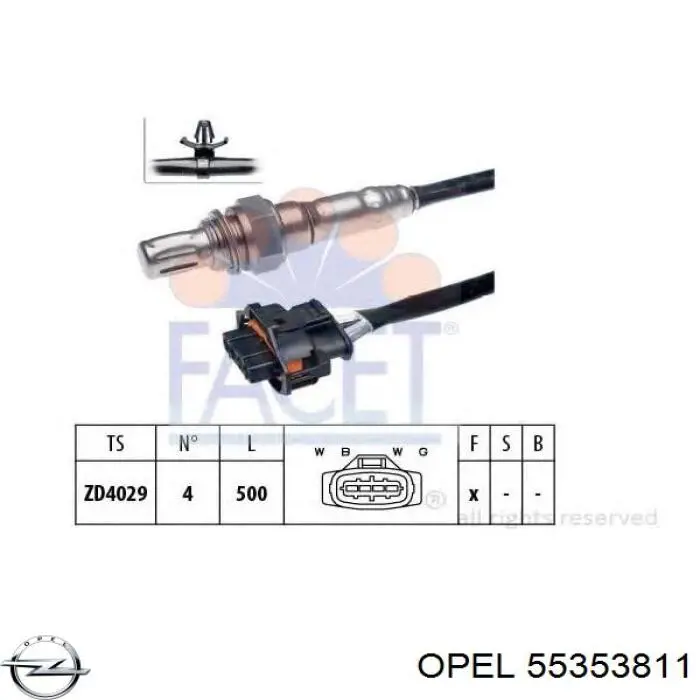 55353811 Opel sonda lambda sensor de oxigeno para catalizador