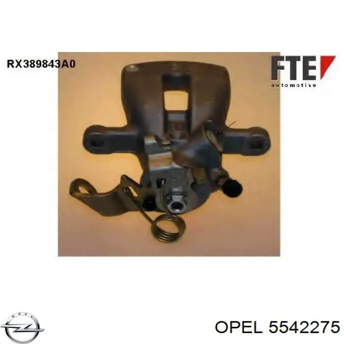 5542275 Opel Pinza de freno trasera izquierda