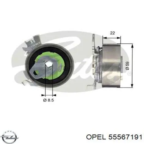 55567191 Opel tensor de la correa de distribución