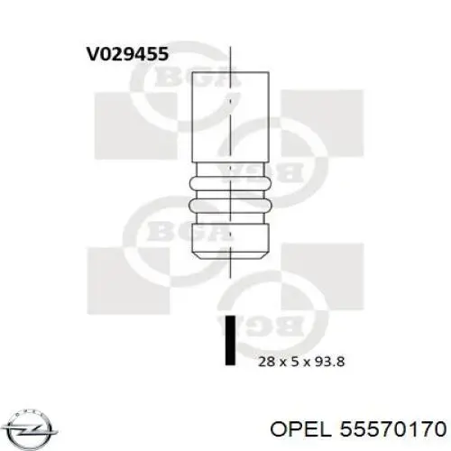 55570170 Opel válvula de admisión