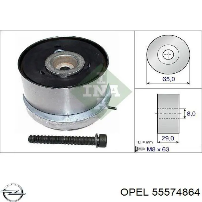 55574864 Opel rodillo, cadena de distribución