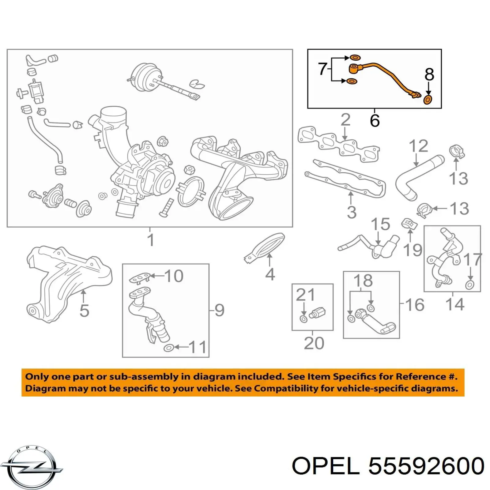 55592600 Opel tubo (manguera Para El Suministro De Aceite A La Turbina)