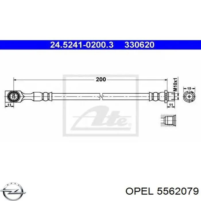 5562079 Opel latiguillo de freno trasero