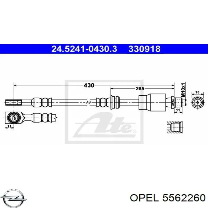 Comprar 5562260 Opel Latiguillos de freno delantero