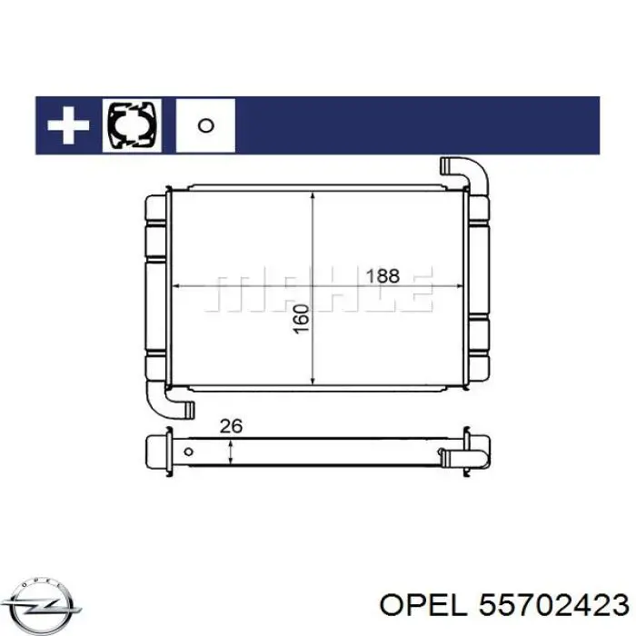 55702423 Opel radiador calefacción