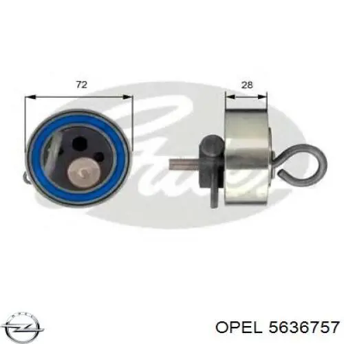 5636757 Opel rodillo, cadena de distribución