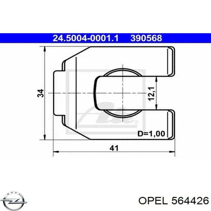 564426 Opel soporte de tubo de freno