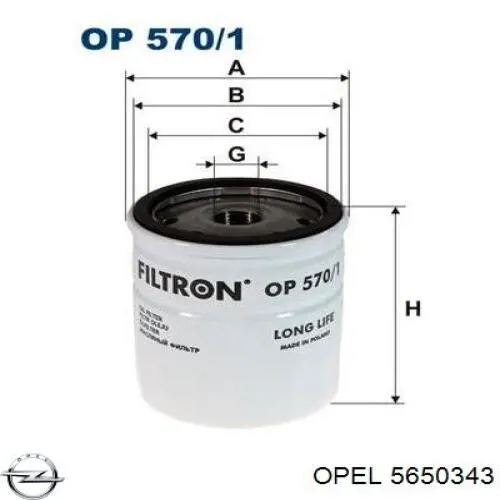 Filtro de aceite Opel 5650343 precio, desde 2,12 EUR